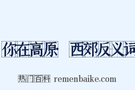 你在高原·西郊反义词是什么意思的图片